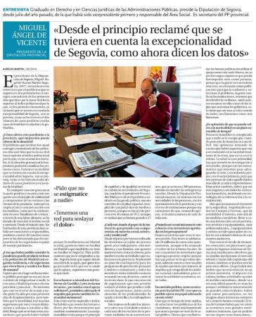 Imagen Entrevista en El Día de Segovia