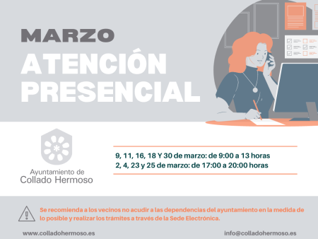 Imagen El ayuntamiento fija el horario de atención presencial en las oficinas municipales para el mes de marzo