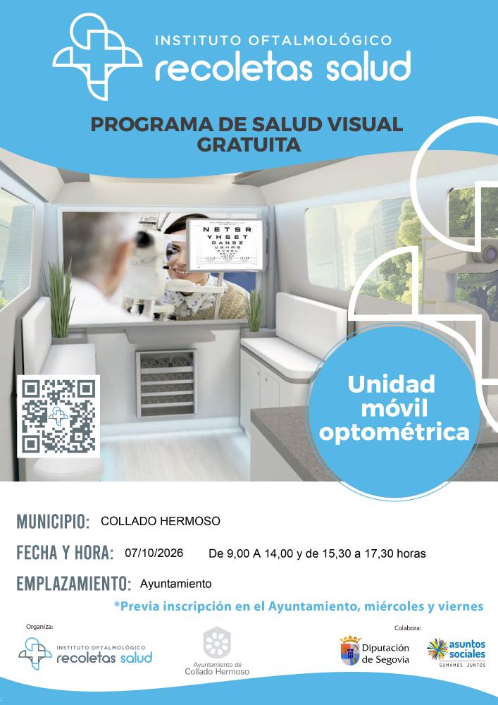 Imagen La Unidad Móvil Optométrica de Recoletas y la Diputación estará el miércoles 7 en Collado Hermoso