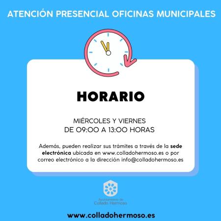 Imagen El Ayuntamiento de Collado Hermoso establece un horario definitivo de atención presencial los miércoles y viernes